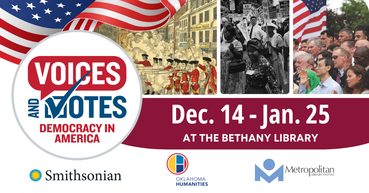 Voices and Votes: Democracy in America; Dec. 14-Jan. 25 at the Bethany Library.