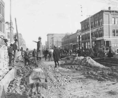 Laying Street Car Tracks Laying Street Car Tracks