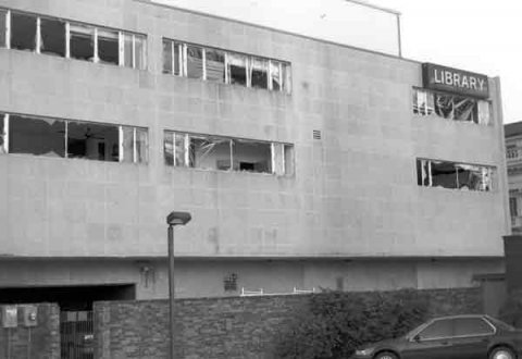 North Side of Downtown Library Minutes after the Federal Building Bombing North Side of Downtown Library Minutes after the Federal Building Bombing