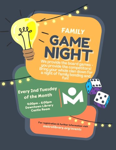 Family game night 4:00pm-6:00pm