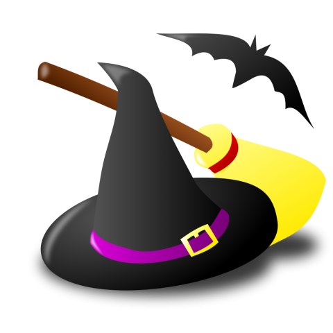  witch hat, broom, and bat icon. Source	https://openclipart.org/detail/94039/halloween-icon