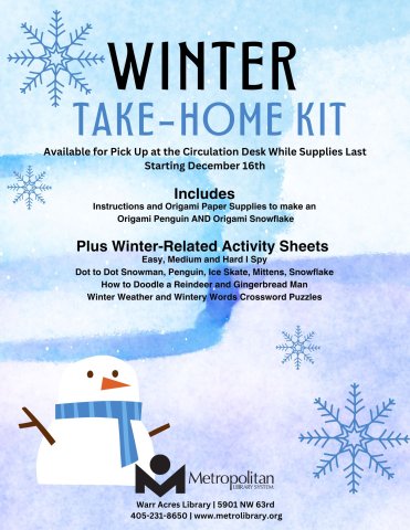 Winter Take-Home Kit - includes origami and activity sheets