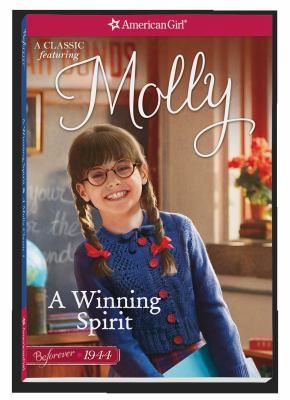 Cover of Molly: a Winning Spirit. Features a white girl smiling and leaning into frame in front of a blackboard.