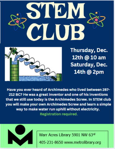 STEM Club - Archimedes Screw