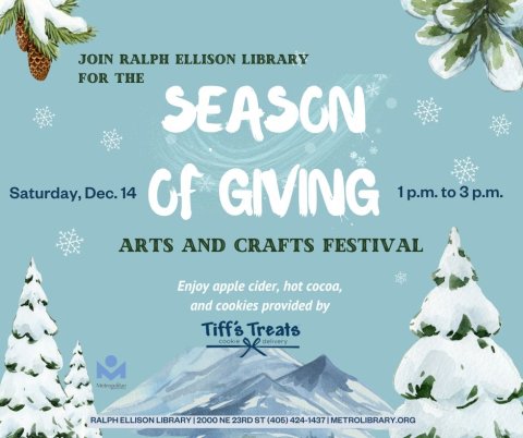 Season of Giving. Enjoy hot cocoa, arts and crafts.