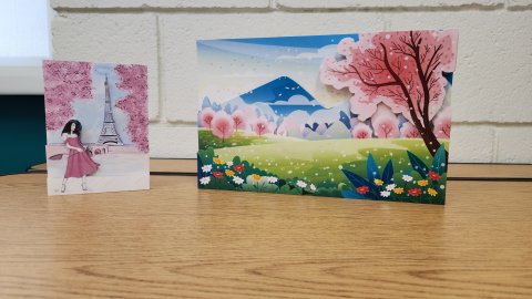 Picture of two spring 3-D cards