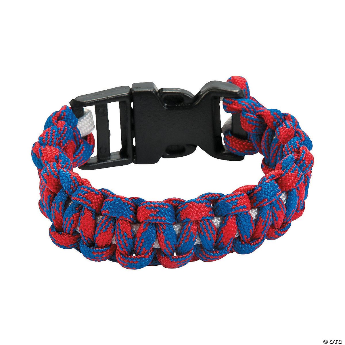 red and blue paracord bracelet