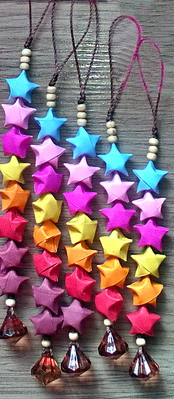 String of paper stars with beads
