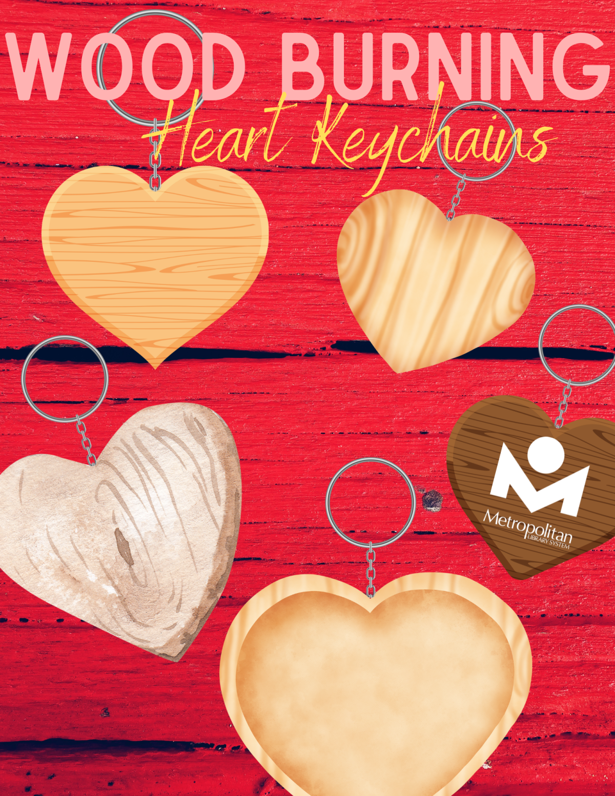 Wood Burning Heart Keychains Flyer