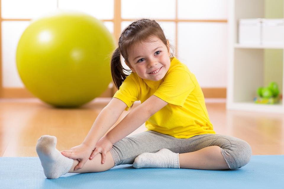 Girl stretching