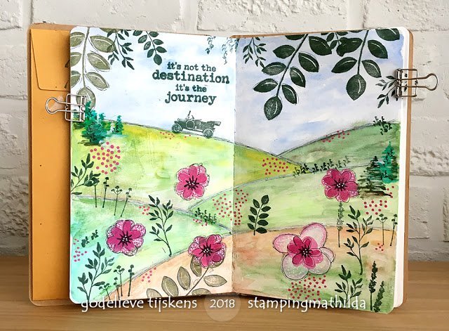 Art journal summer landscape image