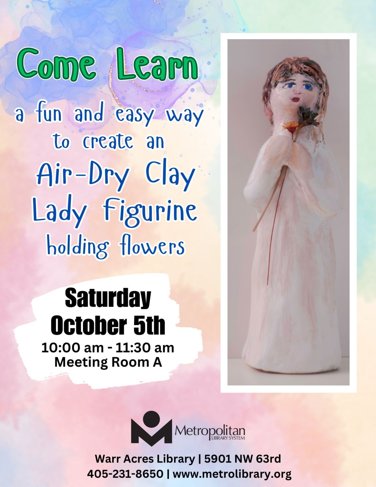 Come learn a fun and easy way to create an Air-Dry Clay Lady Figurine.
